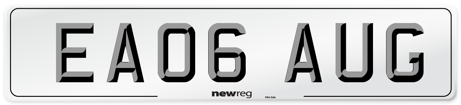 EA06 AUG Number Plate from New Reg
